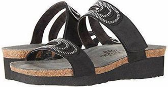 Naot Womens Ainsley Velvet Nubuck Rivets Sandal In Black