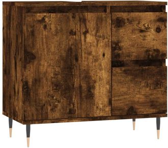 vidaXL Armario de baño madera contrachapada roble ahumado 65x33x60 cm Vidaxl