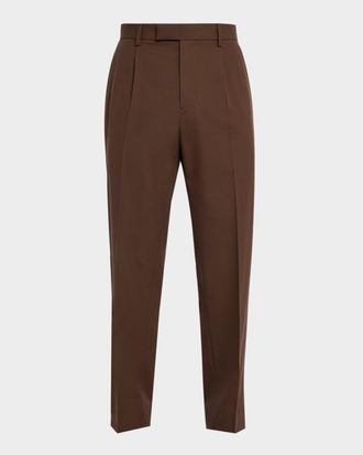 Ermenegildo Zegna Men & apos;s Cotton and Wool Single-Pleated Trousers
