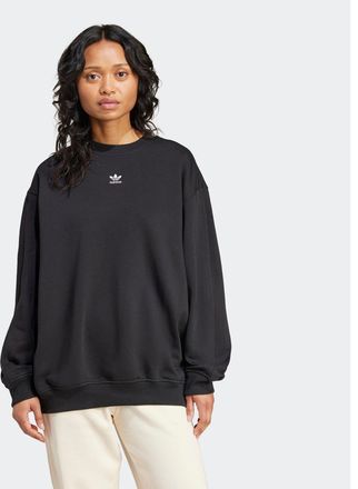 adidas Sweatshirt ADIDAS ORIGINALS ESS CREW FL OS, Damen, Gr. XXL, schwarz, Obermaterial: 80% Baumwolle, 20% Polyester, Rundhals, angesetztes B&uuml;ndchen, Sweat