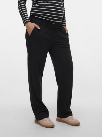 Mama Licious Schlupfhose MAMALICIOUS MLIVY JRS PANTS NOOS, Damen, Gr. XL (42), N-Gr, schwarz, Jersey, Obermaterial: 100% Baumwolle, unifarben, loose fit lang, Hose