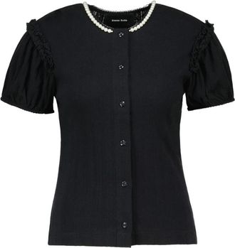 Simone Rocha Pointelle Pofmouw Vest - Dames - Vesten - Zwart - S - Truien & Vesten
