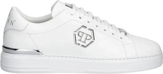 Philipp Plein Leren Lo-Top Sneaker Hexagon - Heren - Sneakers - Wit - 36 EU - Leer - Schoenen