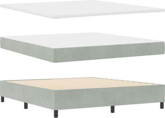vidaXL Vidaxl - Box Spring Bed with Mattress Light grey 180 x 200 cm Velvet
