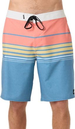 O'Neill Hyperfreak Heat Stripe Swim Trunks in Captains Blue at Nordstrom, Size 30