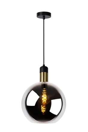 Lucide JULIUS Dimmable Adjustable Height Indoor Vintage Pendant Light 1xE27 in Grey