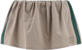 Miu Miu Gray Cotton Long Womens Skirt