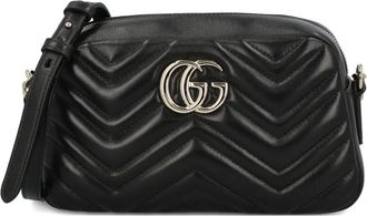 Gucci Kleine GG Marmont leren crossbodytas - Zwart