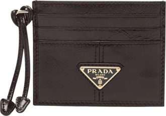 Prada Portacarte Kaarthouder - Dames - Portefeuilles - Bruin - ONE Size - Leer - Accessoires