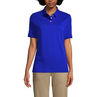 Lands End School Uniform Short Sleeve Interlock Polo Shirt in Cobalt at Nordstrom, Size Medium