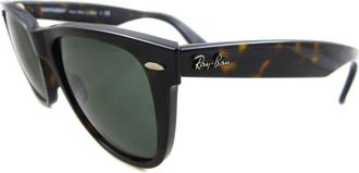 Ray-Ban Womens Sunglasses Wayfarer 2140 902 Tortoise Green G-15 Large 54mm - Brown - One Size