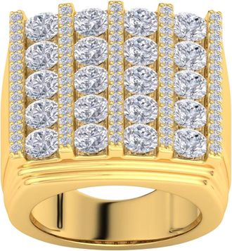 Pompeii3 7Ct Diamond Ring Mens Round Flashy Polished Wedding Band in White or Yellow Gold