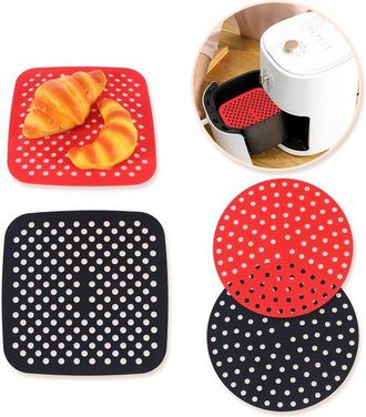 OEM Revestimientos Silicona Freidora Revestimientos Freidora Papel Hornear Silicona Perforado, 4 Tapetes Silicona Freidora Papel Horno Reutilizable