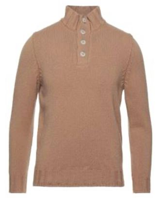 Gran Sasso Mens Knitted Turtleneck Top In Camel