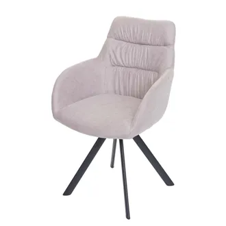 Hhg Silla De Comedor Hhg 596, Silla De Cocina Silla Con Reposabrazos, Posici&oacute;n Giratoria Autom&aacute;tica, Terciopelo, Crema-beige