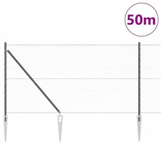 Berkfield Home Hexagon Fence Grey 1.4x50 m Steel