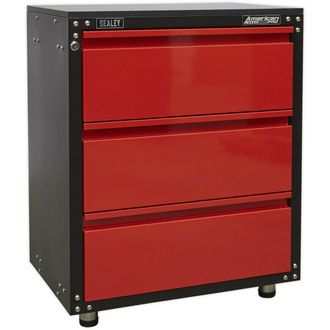 Loops Modular 3 Drawer Cabinet with Worktop - 665 x 460 x 820mm - Ball Bearing Slides