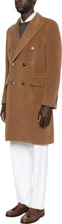 Canali Dubbele-breasted jas - Heren - Mantel - Bruin - M - Jassen