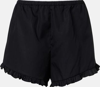 Hunza G Frill cotton poplin shorts