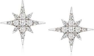 RS Pure by Ross-Simons Diamond Star Earrings in Sterling Silver