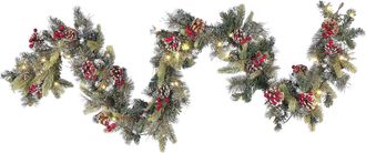 Beliani Guirnalda De Navidad Verde Material Sint&eacute;tico Led 180 Cm Ramitas Decoraci&oacute;n Artificial Ramitas Ajustables Paimio