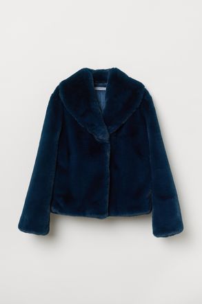 H&M Faux-fur-Jacke - Blue
