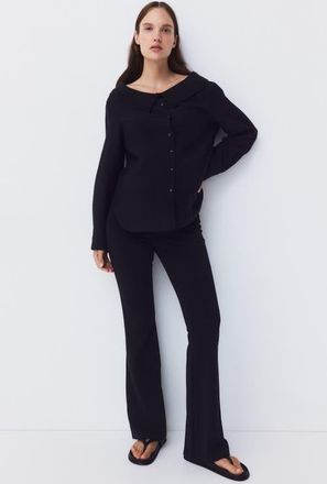 H&M Mama Flared Ponte Leggings in Black at Nordstrom, Size Xx-Large