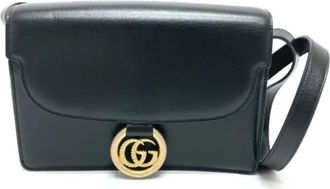 Gucci Pre-owned Leather gucci-bags - Dames - Vintage Schoudertas - Zwart - ONE Size - Vintage