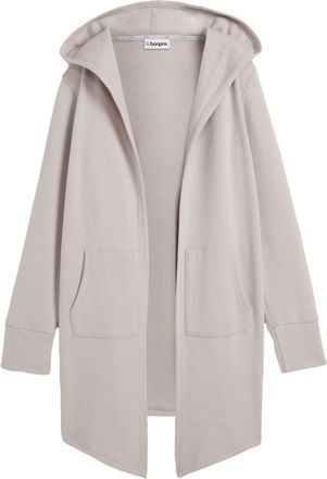 Bonprix Sweatjacke BONPRIX Long-Sweatjacke, Damen, Gr. 56/58 (XXXL), grau (hellgrau), Obermaterial: 60% Baumwolle, 40% Polyester, unifarben, oversize, Sweatja