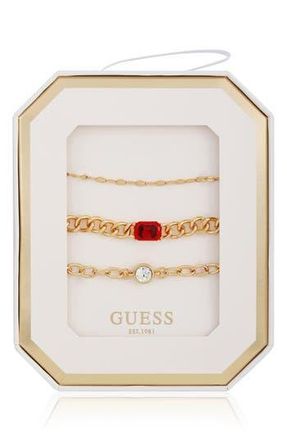 Guess Set of 3 Assorted Chain Bracelets in Gold at Nordstrom Rack
