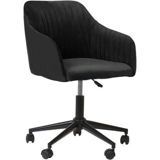 Beliani Beliani - Modern Swivel Office Chair Armchair Adjustable Height Velvet Black Venice