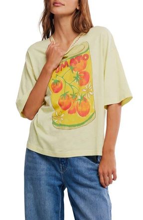 Free People In Spring Cotton Graphic T-Shirt in Lemon Water Combo at Nordstrom, Size X-Small