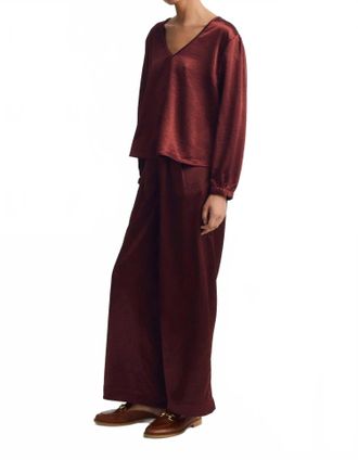 M&eacute;lissa Nepton Eileen Wide Leg Pant In Burgundy