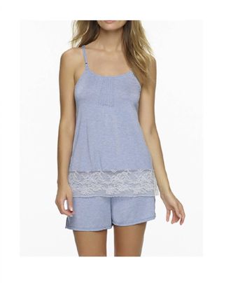 Felina Genteel Cami And Short Set In Heather Denim Grey
