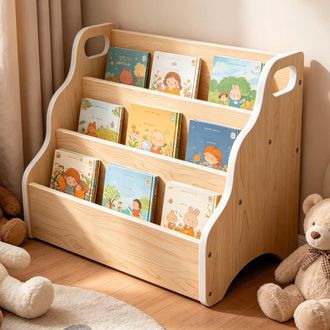 Relaxdays Relaxdays Organizador Infantil Para Escritorio, 3 Compartimentos, 31x51x28 Cm, Mdf, Natural