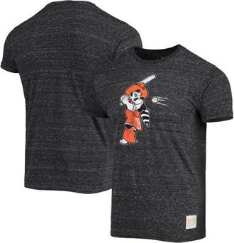 Retro Brand Mens Original Retro Brand Black Oklahoma State Cowboys Batter Slub Vintage Tri-Blend T-Shirt in Heather Black at Nordstrom, Size Medium