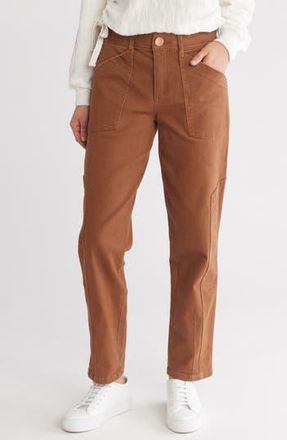 Democracy Tapered Side Panel Straight Leg Jeans in Umber at Nordstrom Rack, Size 16