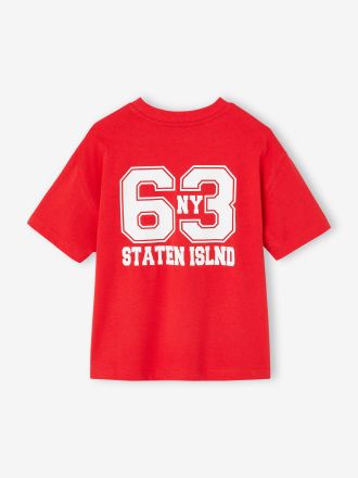 Vertbaudet T-Shirt College-Look Jungen mit Recycling-Baumwolle rot