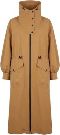 Herno Lange trenchcoat met trechterhals - Dames - Trenchcoats - Bruin - M - Polyester - Jassen