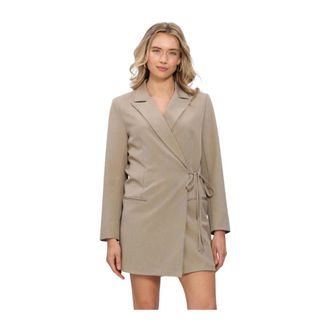 Ydence Ydence, Dames, Jurken, Beige, Maat: L Leer