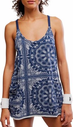 Free People Hot Shot Mini Printed Dress In Bandana Navy Combo