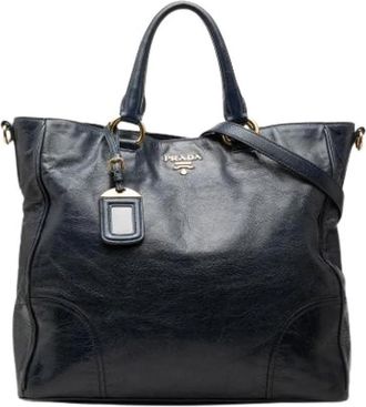 Prada Pre-owned Vintage Satchel - Dames - Vintage Shopper - Blauw - ONE Size - Leer - Vintage