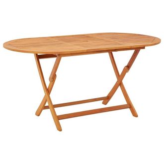 Berkfield Home Folding Garden Table 160x85x75 cm Solid Eucalyptus Wood in Brown | Size: 160 x 85 x 75 cm
