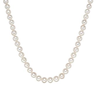 Valero Pearls Womens Female Fresh Water Cultured Pearl(s) Necklace - White Sterling Silver - Size 45 cm