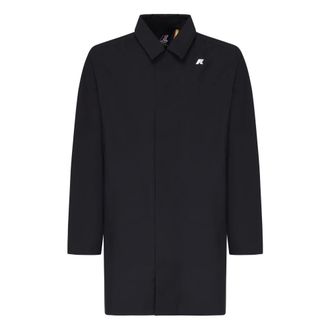 K-Way K-Way, Single-Breasted Coats, male, Blue, Size: XS Waterproof Jackets with Heat-taped Seams