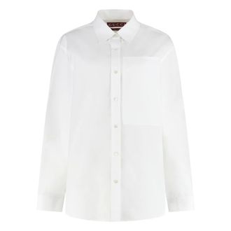 Gucci Shirts, female, White, Size: 2XS Cotton poplin shirt