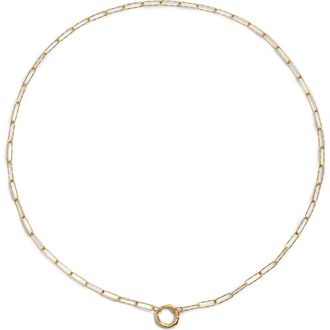 Monica Vinader Alta Textured Charm Necklace in 18K Gold Vermeil at Nordstrom