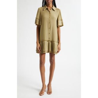 Ramy Brook Tabitha Short Sleeve Shirtdress in Safari at Nordstrom, Size Xx-Small
