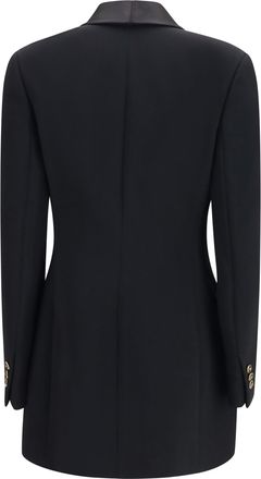 Versace Womens Wool Double Breasted Blazer Black Dress Blazers & Vests