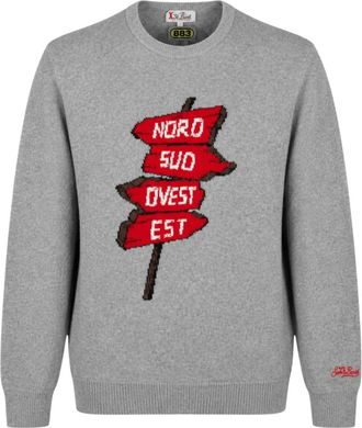 MC2 Saint Barth Heron Sweater - Heren - Ronde hals truien - Grijs - S - Wol - Truien & Vesten